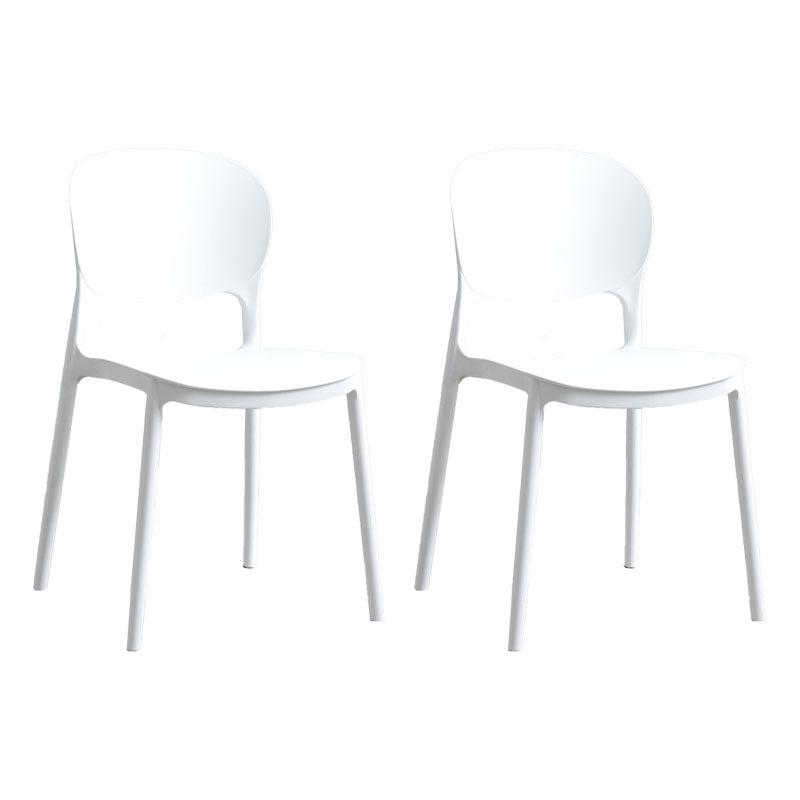 Modern Stackable Chairs Dining Armless Open Back Chairs with Plastic Legs for Kitchen White 2 Piece Set Clearhalo ' kitchen&dining_furn' 'Dining Chairs' 'Dining Tables & Seating' 'dining_chair' 'furn' 'furn_dining_chair' 'Furniture' 'furniture_dining_chair' 'Kitchen & Dining Furniture' 'kitchen' 4694079
