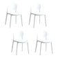 Modern Stackable Chairs Dining Armless Open Back Chairs with Plastic Legs for Kitchen White 4 Piece Set Clearhalo ' kitchen&dining_furn' 'Dining Chairs' 'Dining Tables & Seating' 'dining_chair' 'furn' 'furn_dining_chair' 'Furniture' 'furniture_dining_chair' 'Kitchen & Dining Furniture' 'kitchen' 4694080
