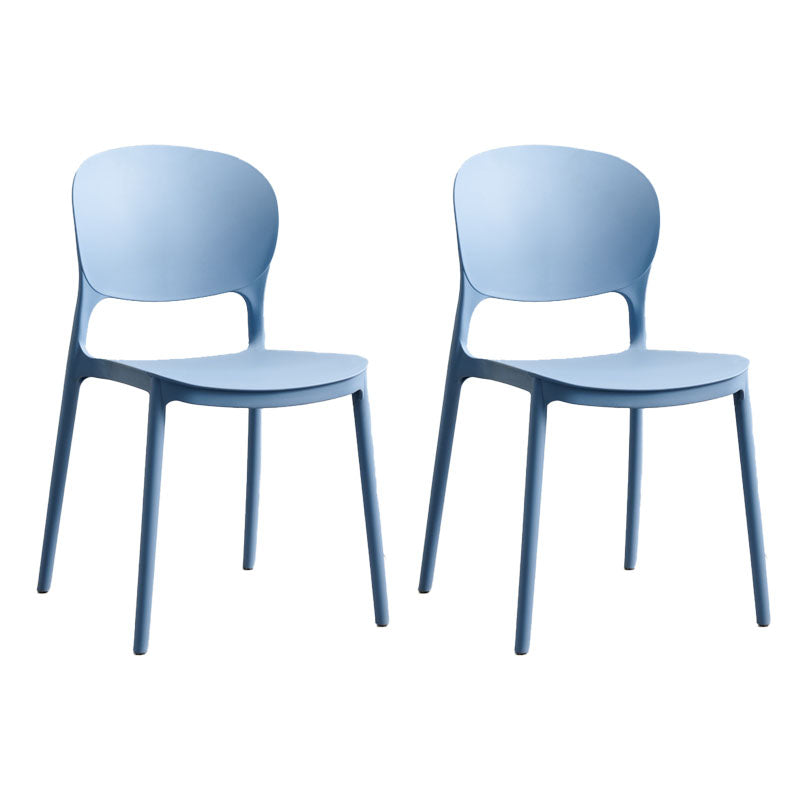 Modern Stackable Chairs Dining Armless Open Back Chairs with Plastic Legs for Kitchen Light Blue 2 Piece Set Clearhalo ' kitchen&dining_furn' 'Dining Chairs' 'Dining Tables & Seating' 'dining_chair' 'furn' 'furn_dining_chair' 'Furniture' 'furniture_dining_chair' 'Kitchen & Dining Furniture' 'kitchen' 4694094