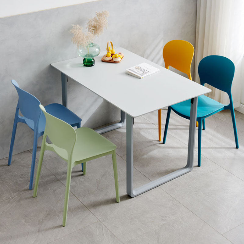 Modern Stackable Chairs Dining Armless Open Back Chairs with Plastic Legs for Kitchen Clearhalo ' kitchen&dining_furn' 'Dining Chairs' 'Dining Tables & Seating' 'dining_chair' 'furn' 'furn_dining_chair' 'Furniture' 'furniture_dining_chair' 'Kitchen & Dining Furniture' 'kitchen' 4694096