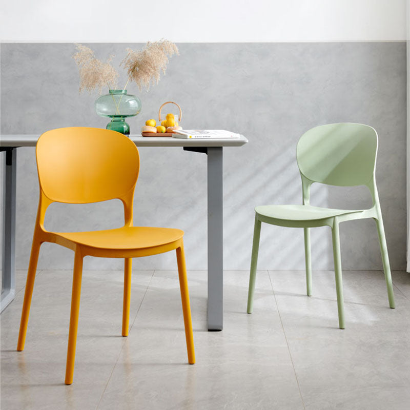 Modern Stackable Chairs Dining Armless Open Back Chairs with Plastic Legs for Kitchen Clearhalo ' kitchen&dining_furn' 'Dining Chairs' 'Dining Tables & Seating' 'dining_chair' 'furn' 'furn_dining_chair' 'Furniture' 'furniture_dining_chair' 'Kitchen & Dining Furniture' 'kitchen' 4694103