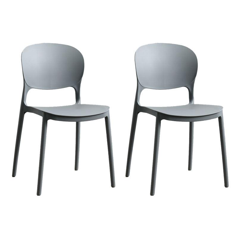 Modern Stackable Chairs Dining Armless Open Back Chairs with Plastic Legs for Kitchen Grey 2 Piece Set Clearhalo ' kitchen&dining_furn' 'Dining Chairs' 'Dining Tables & Seating' 'dining_chair' 'furn' 'furn_dining_chair' 'Furniture' 'furniture_dining_chair' 'Kitchen & Dining Furniture' 'kitchen' 4694106