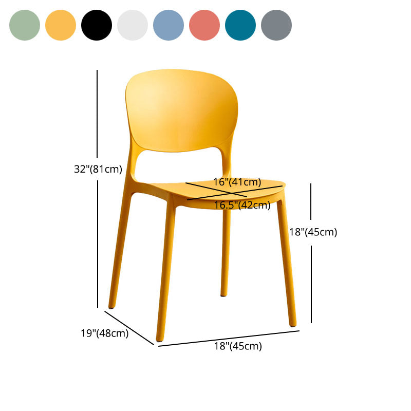 Modern Stackable Chairs Dining Armless Open Back Chairs with Plastic Legs for Kitchen Clearhalo ' kitchen&dining_furn' 'Dining Chairs' 'Dining Tables & Seating' 'dining_chair' 'furn' 'furn_dining_chair' 'Furniture' 'furniture_dining_chair' 'Kitchen & Dining Furniture' 'kitchen' 4694109
