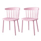 Scandinavian Colorful Windsor Back Side Chair Plastic Dining Armless Chair Pink 2 Piece Set Clearhalo ' kitchen&dining_furn' 'Dining Chairs' 'Dining Tables & Seating' 'dining_chair' 'furn' 'furn_dining_chair' 'Furniture' 'furniture_dining_chair' 'Kitchen & Dining Furniture' 'kitchen' 4694118