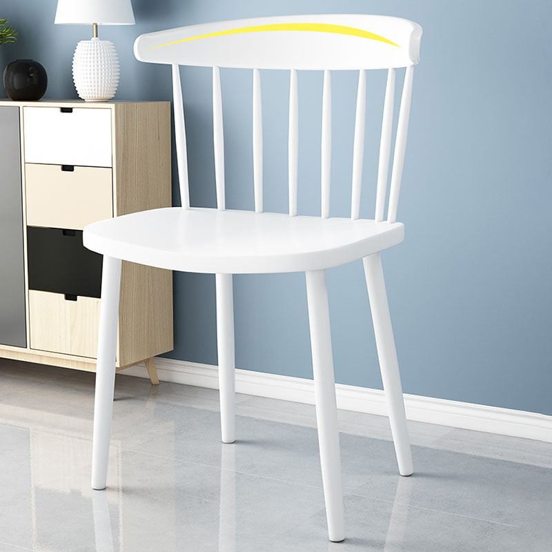 Scandinavian Colorful Windsor Back Side Chair Plastic Dining Armless Chair Clearhalo ' kitchen&dining_furn' 'Dining Chairs' 'Dining Tables & Seating' 'dining_chair' 'furn' 'furn_dining_chair' 'Furniture' 'furniture_dining_chair' 'Kitchen & Dining Furniture' 'kitchen' 4694128