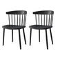 Scandinavian Colorful Windsor Back Side Chair Plastic Dining Armless Chair Black 2 Piece Set Clearhalo ' kitchen&dining_furn' 'Dining Chairs' 'Dining Tables & Seating' 'dining_chair' 'furn' 'furn_dining_chair' 'Furniture' 'furniture_dining_chair' 'Kitchen & Dining Furniture' 'kitchen' 4694136