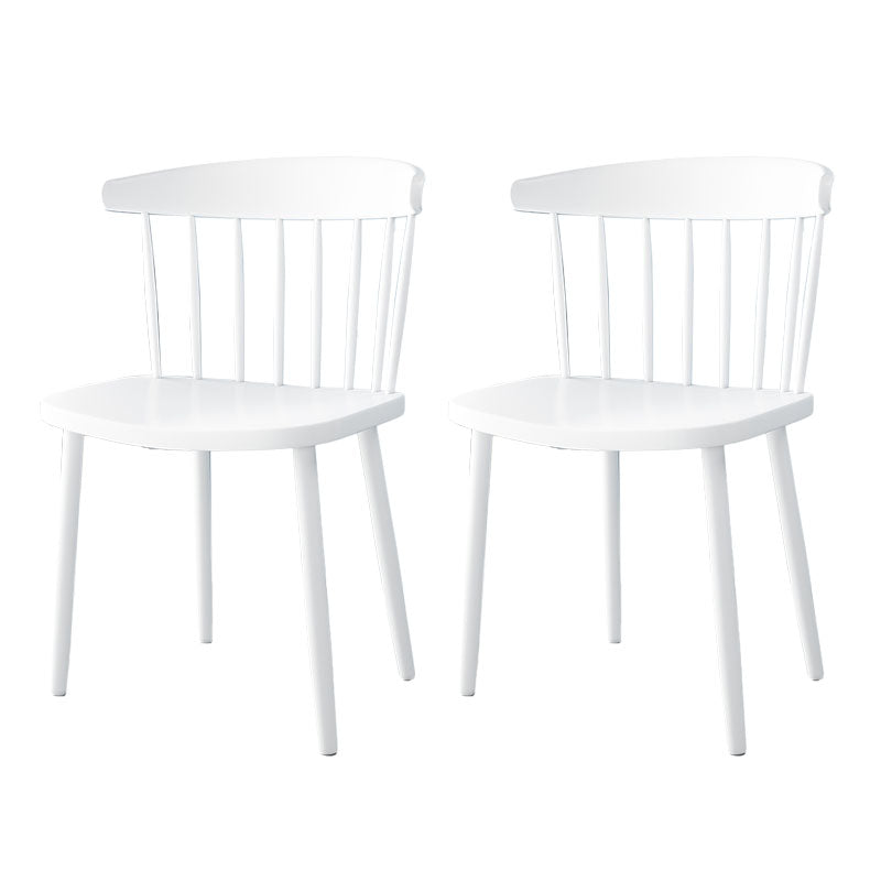Scandinavian Colorful Windsor Back Side Chair Plastic Dining Armless Chair White 2 Piece Set Clearhalo ' kitchen&dining_furn' 'Dining Chairs' 'Dining Tables & Seating' 'dining_chair' 'furn' 'furn_dining_chair' 'Furniture' 'furniture_dining_chair' 'Kitchen & Dining Furniture' 'kitchen' 4694141