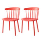 Scandinavian Colorful Windsor Back Side Chair Plastic Dining Armless Chair Red 2 Piece Set Clearhalo ' kitchen&dining_furn' 'Dining Chairs' 'Dining Tables & Seating' 'dining_chair' 'furn' 'furn_dining_chair' 'Furniture' 'furniture_dining_chair' 'Kitchen & Dining Furniture' 'kitchen' 4694147