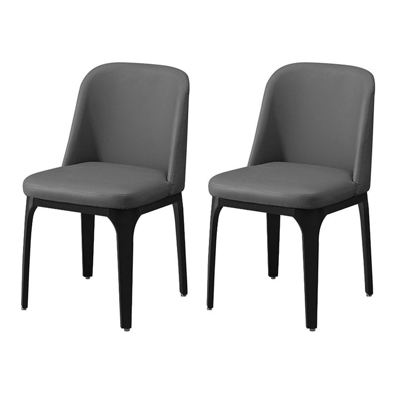 Contemporary Dining Chair Armless Chair with Wooden Legs for Kitchen Dark Gray 2 Piece Set Clearhalo ' kitchen&dining_furn' 'Dining Chairs' 'Dining Tables & Seating' 'dining_chair' 'furn' 'furn_dining_chair' 'Furniture' 'furniture_dining_chair' 'Kitchen & Dining Furniture' 'kitchen' 4694151