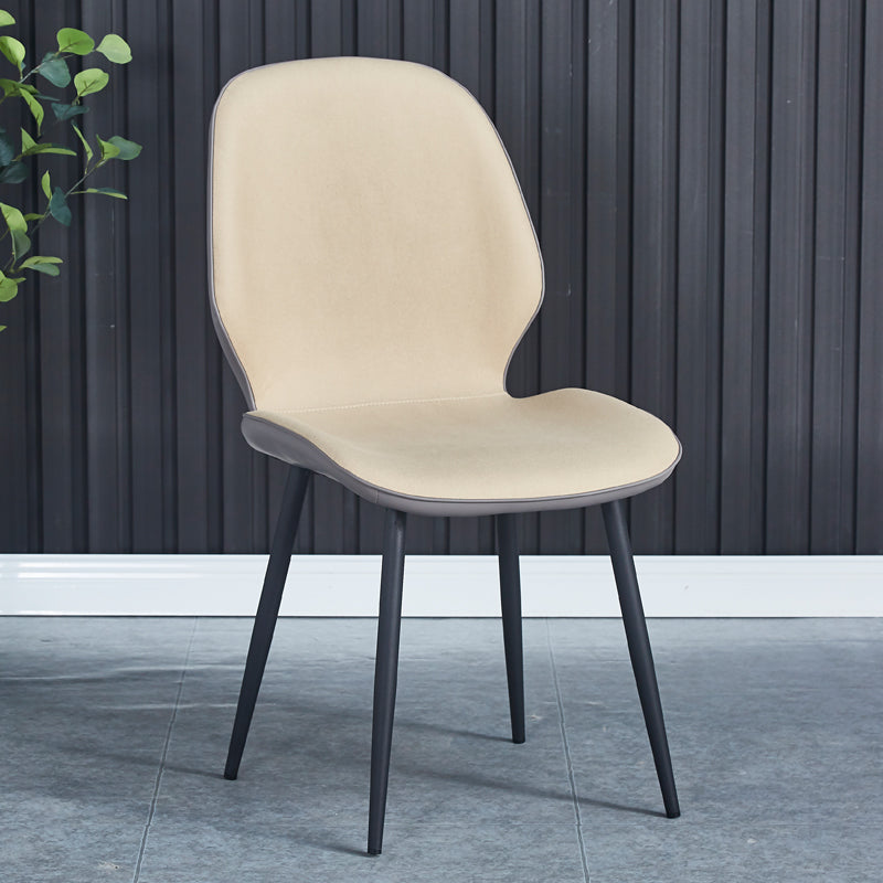 Industrial Style Faux Leather Dining Chairs Solid Back Chair for Kitchen Gray-White 1 Piece Clearhalo ' kitchen&dining_furn' 'Dining Chairs' 'Dining Tables & Seating' 'dining_chair' 'furn' 'furn_dining_chair' 'Furniture' 'furniture_dining_chair' 'Kitchen & Dining Furniture' 'kitchen' 4694196