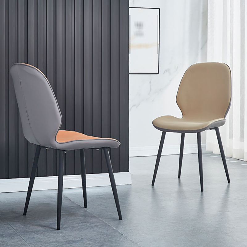 Industrial Style Faux Leather Dining Chairs Solid Back Chair for Kitchen Clearhalo ' kitchen&dining_furn' 'Dining Chairs' 'Dining Tables & Seating' 'dining_chair' 'furn' 'furn_dining_chair' 'Furniture' 'furniture_dining_chair' 'Kitchen & Dining Furniture' 'kitchen' 4694198