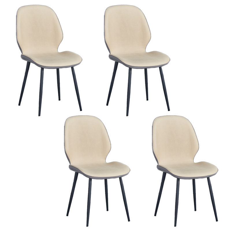 Industrial Style Faux Leather Dining Chairs Solid Back Chair for Kitchen Gray-White 4 Piece Set Clearhalo ' kitchen&dining_furn' 'Dining Chairs' 'Dining Tables & Seating' 'dining_chair' 'furn' 'furn_dining_chair' 'Furniture' 'furniture_dining_chair' 'Kitchen & Dining Furniture' 'kitchen' 4694199