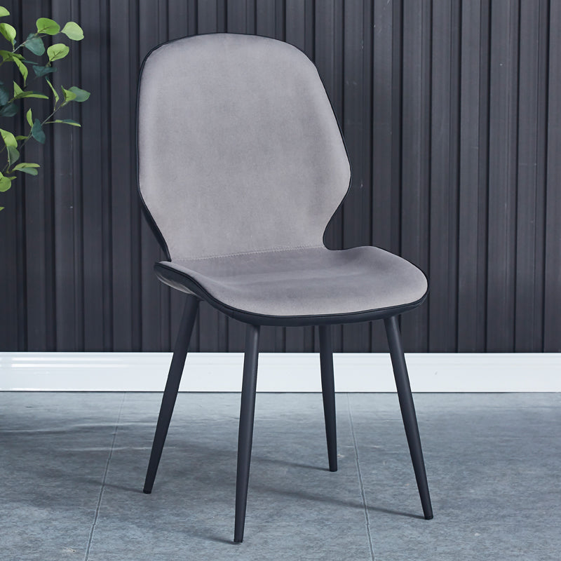 Industrial Style Faux Leather Dining Chairs Solid Back Chair for Kitchen Dark Gray-White 1 Piece Clearhalo ' kitchen&dining_furn' 'Dining Chairs' 'Dining Tables & Seating' 'dining_chair' 'furn' 'furn_dining_chair' 'Furniture' 'furniture_dining_chair' 'Kitchen & Dining Furniture' 'kitchen' 4694201