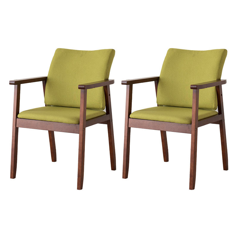 Contemporary Upholstered Solid Back Arm Chair Matte Finish Home Dining Chair Fruit Green 2 Piece Set Walnut Clearhalo ' kitchen&dining_furn' 'Dining Chairs' 'Dining Tables & Seating' 'dining_chair' 'furn' 'furn_dining_chair' 'Furniture' 'furniture_dining_chair' 'Kitchen & Dining Furniture' 'kitchen' 4694215