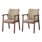 Contemporary Upholstered Solid Back Arm Chair Matte Finish Home Dining Chair Khaki 2 Piece Set Walnut Clearhalo ' kitchen&dining_furn' 'Dining Chairs' 'Dining Tables & Seating' 'dining_chair' 'furn' 'furn_dining_chair' 'Furniture' 'furniture_dining_chair' 'Kitchen & Dining Furniture' 'kitchen' 4694216