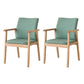 Contemporary Upholstered Solid Back Arm Chair Matte Finish Home Dining Chair Mint Green 2 Piece Set Natural Wood Clearhalo ' kitchen&dining_furn' 'Dining Chairs' 'Dining Tables & Seating' 'dining_chair' 'furn' 'furn_dining_chair' 'Furniture' 'furniture_dining_chair' 'Kitchen & Dining Furniture' 'kitchen' 4694229