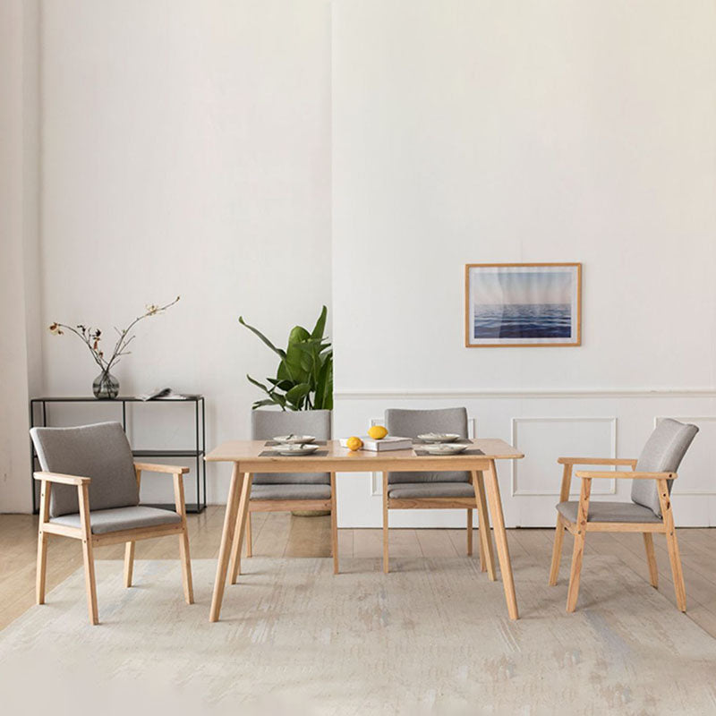 Contemporary Upholstered Solid Back Arm Chair Matte Finish Home Dining Chair Clearhalo ' kitchen&dining_furn' 'Dining Chairs' 'Dining Tables & Seating' 'dining_chair' 'furn' 'furn_dining_chair' 'Furniture' 'furniture_dining_chair' 'Kitchen & Dining Furniture' 'kitchen' 4694232