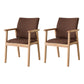 Contemporary Upholstered Solid Back Arm Chair Matte Finish Home Dining Chair Coffee 2 Piece Set Natural Wood Clearhalo ' kitchen&dining_furn' 'Dining Chairs' 'Dining Tables & Seating' 'dining_chair' 'furn' 'furn_dining_chair' 'Furniture' 'furniture_dining_chair' 'Kitchen & Dining Furniture' 'kitchen' 4694235