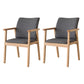 Contemporary Upholstered Solid Back Arm Chair Matte Finish Home Dining Chair Grey 2 Piece Set Natural Wood Clearhalo ' kitchen&dining_furn' 'Dining Chairs' 'Dining Tables & Seating' 'dining_chair' 'furn' 'furn_dining_chair' 'Furniture' 'furniture_dining_chair' 'Kitchen & Dining Furniture' 'kitchen' 4694236