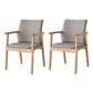 Contemporary Upholstered Solid Back Arm Chair Matte Finish Home Dining Chair Smoke Gray 2 Piece Set Natural Wood Clearhalo ' kitchen&dining_furn' 'Dining Chairs' 'Dining Tables & Seating' 'dining_chair' 'furn' 'furn_dining_chair' 'Furniture' 'furniture_dining_chair' 'Kitchen & Dining Furniture' 'kitchen' 4694241
