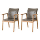 Contemporary Upholstered Solid Back Arm Chair Matte Finish Home Dining Chair Light Gray 2 Piece Set Natural Wood Clearhalo ' kitchen&dining_furn' 'Dining Chairs' 'Dining Tables & Seating' 'dining_chair' 'furn' 'furn_dining_chair' 'Furniture' 'furniture_dining_chair' 'Kitchen & Dining Furniture' 'kitchen' 4694244
