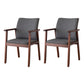 Contemporary Upholstered Solid Back Arm Chair Matte Finish Home Dining Chair Grey 2 Piece Set Walnut Clearhalo ' kitchen&dining_furn' 'Dining Chairs' 'Dining Tables & Seating' 'dining_chair' 'furn' 'furn_dining_chair' 'Furniture' 'furniture_dining_chair' 'Kitchen & Dining Furniture' 'kitchen' 4694245