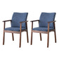 Contemporary Upholstered Solid Back Arm Chair Matte Finish Home Dining Chair Royal Blue 2 Piece Set Walnut Clearhalo ' kitchen&dining_furn' 'Dining Chairs' 'Dining Tables & Seating' 'dining_chair' 'furn' 'furn_dining_chair' 'Furniture' 'furniture_dining_chair' 'Kitchen & Dining Furniture' 'kitchen' 4694246