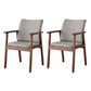 Contemporary Upholstered Solid Back Arm Chair Matte Finish Home Dining Chair Smoke Gray 2 Piece Set Walnut Clearhalo ' kitchen&dining_furn' 'Dining Chairs' 'Dining Tables & Seating' 'dining_chair' 'furn' 'furn_dining_chair' 'Furniture' 'furniture_dining_chair' 'Kitchen & Dining Furniture' 'kitchen' 4694248