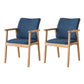 Contemporary Upholstered Solid Back Arm Chair Matte Finish Home Dining Chair Royal Blue 2 Piece Set Natural Wood Clearhalo ' kitchen&dining_furn' 'Dining Chairs' 'Dining Tables & Seating' 'dining_chair' 'furn' 'furn_dining_chair' 'Furniture' 'furniture_dining_chair' 'Kitchen & Dining Furniture' 'kitchen' 4694249