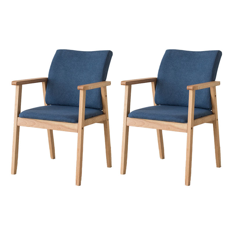 Contemporary Upholstered Solid Back Arm Chair Matte Finish Home Dining Chair Royal Blue 2 Piece Set Natural Wood Clearhalo ' kitchen&dining_furn' 'Dining Chairs' 'Dining Tables & Seating' 'dining_chair' 'furn' 'furn_dining_chair' 'Furniture' 'furniture_dining_chair' 'Kitchen & Dining Furniture' 'kitchen' 4694249
