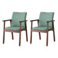 Contemporary Upholstered Solid Back Arm Chair Matte Finish Home Dining Chair Mint Green 2 Piece Set Walnut Clearhalo ' kitchen&dining_furn' 'Dining Chairs' 'Dining Tables & Seating' 'dining_chair' 'furn' 'furn_dining_chair' 'Furniture' 'furniture_dining_chair' 'Kitchen & Dining Furniture' 'kitchen' 4694251