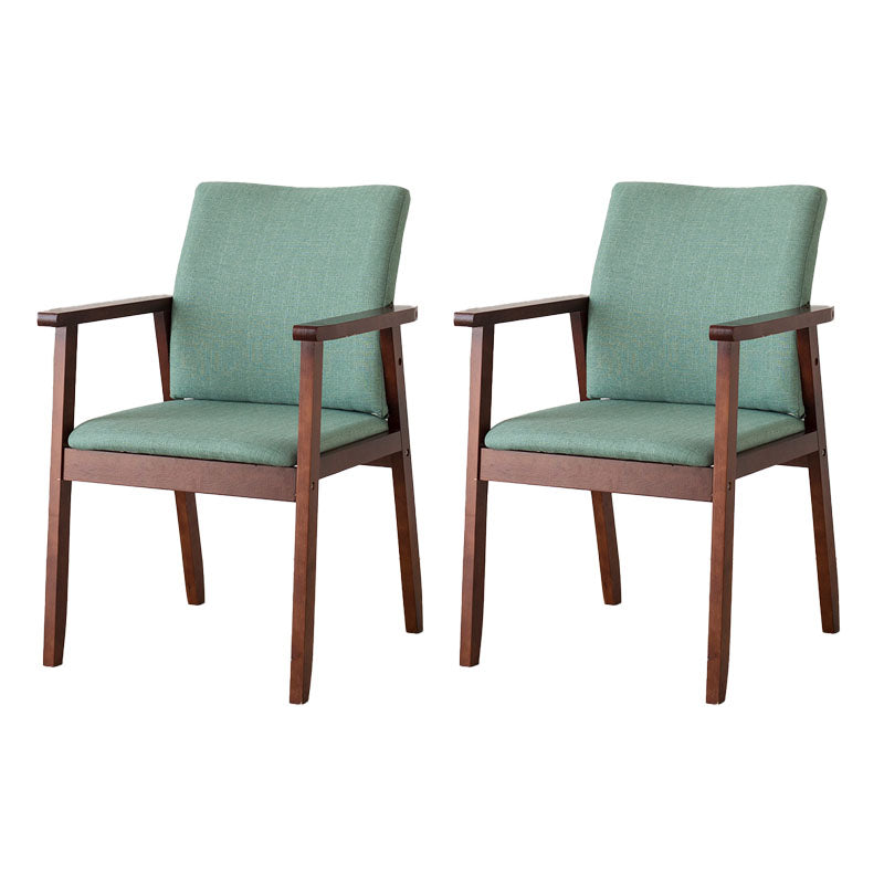 Contemporary Upholstered Solid Back Arm Chair Matte Finish Home Dining Chair Mint Green 2 Piece Set Walnut Clearhalo ' kitchen&dining_furn' 'Dining Chairs' 'Dining Tables & Seating' 'dining_chair' 'furn' 'furn_dining_chair' 'Furniture' 'furniture_dining_chair' 'Kitchen & Dining Furniture' 'kitchen' 4694251