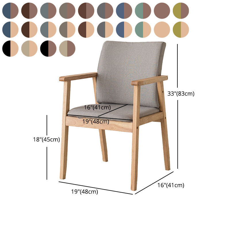 Contemporary Upholstered Solid Back Arm Chair Matte Finish Home Dining Chair Clearhalo ' kitchen&dining_furn' 'Dining Chairs' 'Dining Tables & Seating' 'dining_chair' 'furn' 'furn_dining_chair' 'Furniture' 'furniture_dining_chair' 'Kitchen & Dining Furniture' 'kitchen' 4694252