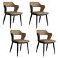 Industrial Style Open Back Arm Dining Chairs Faux Leather Dining Chairs Brown 4 Piece Set Clearhalo ' kitchen&dining_furn' 'Dining Chairs' 'Dining Tables & Seating' 'dining_chair' 'furn' 'furn_dining_chair' 'Furniture' 'furniture_dining_chair' 'Kitchen & Dining Furniture' 'kitchen' 4694258