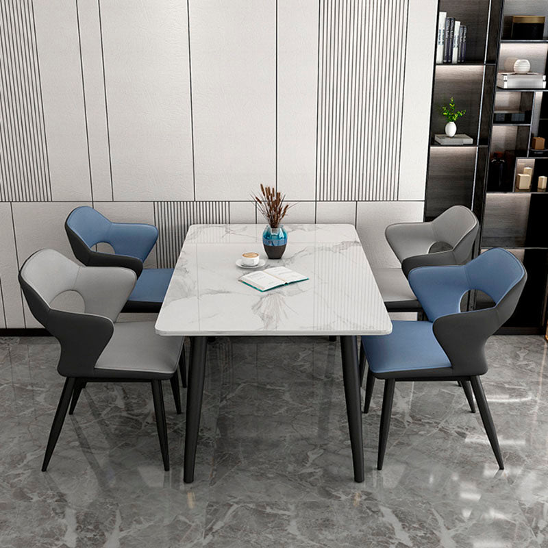 Industrial Style Open Back Arm Dining Chairs Faux Leather Dining Chairs Clearhalo ' kitchen&dining_furn' 'Dining Chairs' 'Dining Tables & Seating' 'dining_chair' 'furn' 'furn_dining_chair' 'Furniture' 'furniture_dining_chair' 'Kitchen & Dining Furniture' 'kitchen' 4694260