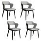 Industrial Style Open Back Arm Dining Chairs Faux Leather Dining Chairs Light Gray 4 Piece Set Clearhalo ' kitchen&dining_furn' 'Dining Chairs' 'Dining Tables & Seating' 'dining_chair' 'furn' 'furn_dining_chair' 'Furniture' 'furniture_dining_chair' 'Kitchen & Dining Furniture' 'kitchen' 4694263