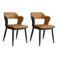 Industrial Style Open Back Arm Dining Chairs Faux Leather Dining Chairs Khaki 2 Piece Set Clearhalo ' kitchen&dining_furn' 'Dining Chairs' 'Dining Tables & Seating' 'dining_chair' 'furn' 'furn_dining_chair' 'Furniture' 'furniture_dining_chair' 'Kitchen & Dining Furniture' 'kitchen' 4694268