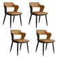 Industrial Style Open Back Arm Dining Chairs Faux Leather Dining Chairs Khaki 4 Piece Set Clearhalo ' kitchen&dining_furn' 'Dining Chairs' 'Dining Tables & Seating' 'dining_chair' 'furn' 'furn_dining_chair' 'Furniture' 'furniture_dining_chair' 'Kitchen & Dining Furniture' 'kitchen' 4694270