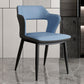 Industrial Style Open Back Arm Dining Chairs Faux Leather Dining Chairs Blue 1 Piece Clearhalo ' kitchen&dining_furn' 'Dining Chairs' 'Dining Tables & Seating' 'dining_chair' 'furn' 'furn_dining_chair' 'Furniture' 'furniture_dining_chair' 'Kitchen & Dining Furniture' 'kitchen' 4694271
