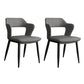 Industrial Style Open Back Arm Dining Chairs Faux Leather Dining Chairs Dark Gray 2 Piece Set Clearhalo ' kitchen&dining_furn' 'Dining Chairs' 'Dining Tables & Seating' 'dining_chair' 'furn' 'furn_dining_chair' 'Furniture' 'furniture_dining_chair' 'Kitchen & Dining Furniture' 'kitchen' 4694276