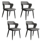 Industrial Style Open Back Arm Dining Chairs Faux Leather Dining Chairs Dark Gray 4 Piece Set Clearhalo ' kitchen&dining_furn' 'Dining Chairs' 'Dining Tables & Seating' 'dining_chair' 'furn' 'furn_dining_chair' 'Furniture' 'furniture_dining_chair' 'Kitchen & Dining Furniture' 'kitchen' 4694277