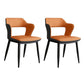 Industrial Style Open Back Arm Dining Chairs Faux Leather Dining Chairs Orange 2 Piece Set Clearhalo ' kitchen&dining_furn' 'Dining Chairs' 'Dining Tables & Seating' 'dining_chair' 'furn' 'furn_dining_chair' 'Furniture' 'furniture_dining_chair' 'Kitchen & Dining Furniture' 'kitchen' 4694279