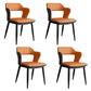 Industrial Style Open Back Arm Dining Chairs Faux Leather Dining Chairs Orange 4 Piece Set Clearhalo ' kitchen&dining_furn' 'Dining Chairs' 'Dining Tables & Seating' 'dining_chair' 'furn' 'furn_dining_chair' 'Furniture' 'furniture_dining_chair' 'Kitchen & Dining Furniture' 'kitchen' 4694280
