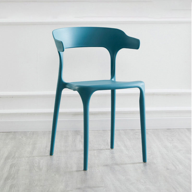 Contemporary Plastic Open Arm Chair Matte Finish Home Dining Chair Blue 1 Piece Clearhalo ' kitchen&dining_furn' 'Dining Chairs' 'Dining Tables & Seating' 'dining_chair' 'furn' 'furn_dining_chair' 'Furniture' 'furniture_dining_chair' 'Kitchen & Dining Furniture' 'kitchen' 4694283