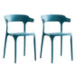 Contemporary Plastic Open Arm Chair Matte Finish Home Dining Chair Blue 2 Piece Set Clearhalo ' kitchen&dining_furn' 'Dining Chairs' 'Dining Tables & Seating' 'dining_chair' 'furn' 'furn_dining_chair' 'Furniture' 'furniture_dining_chair' 'Kitchen & Dining Furniture' 'kitchen' 4694284