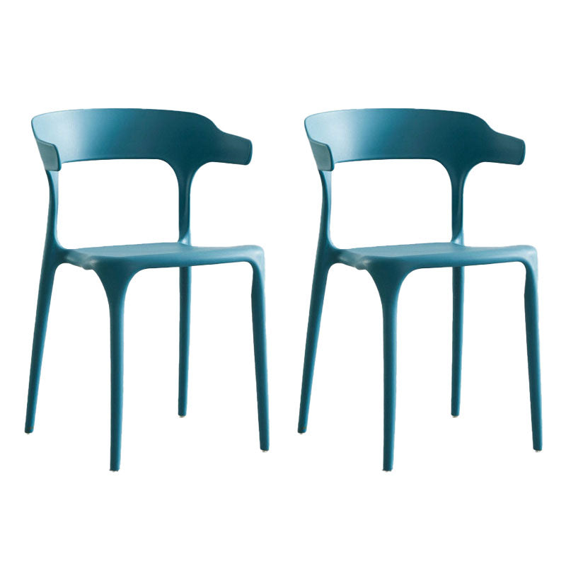 Contemporary Plastic Open Arm Chair Matte Finish Home Dining Chair Blue 2 Piece Set Clearhalo ' kitchen&dining_furn' 'Dining Chairs' 'Dining Tables & Seating' 'dining_chair' 'furn' 'furn_dining_chair' 'Furniture' 'furniture_dining_chair' 'Kitchen & Dining Furniture' 'kitchen' 4694284