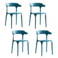 Contemporary Plastic Open Arm Chair Matte Finish Home Dining Chair Blue 4 Piece Set Clearhalo ' kitchen&dining_furn' 'Dining Chairs' 'Dining Tables & Seating' 'dining_chair' 'furn' 'furn_dining_chair' 'Furniture' 'furniture_dining_chair' 'Kitchen & Dining Furniture' 'kitchen' 4694287