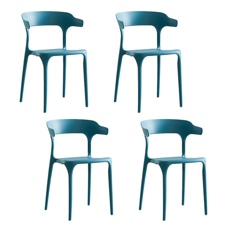 Contemporary Plastic Open Arm Chair Matte Finish Home Dining Chair Blue 4 Piece Set Clearhalo ' kitchen&dining_furn' 'Dining Chairs' 'Dining Tables & Seating' 'dining_chair' 'furn' 'furn_dining_chair' 'Furniture' 'furniture_dining_chair' 'Kitchen & Dining Furniture' 'kitchen' 4694287