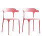 Contemporary Plastic Open Arm Chair Matte Finish Home Dining Chair Pink 2 Piece Set Clearhalo ' kitchen&dining_furn' 'Dining Chairs' 'Dining Tables & Seating' 'dining_chair' 'furn' 'furn_dining_chair' 'Furniture' 'furniture_dining_chair' 'Kitchen & Dining Furniture' 'kitchen' 4694296