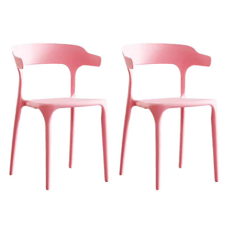 Contemporary Plastic Open Arm Chair Matte Finish Home Dining Chair Pink 2 Piece Set Clearhalo ' kitchen&dining_furn' 'Dining Chairs' 'Dining Tables & Seating' 'dining_chair' 'furn' 'furn_dining_chair' 'Furniture' 'furniture_dining_chair' 'Kitchen & Dining Furniture' 'kitchen' 4694296